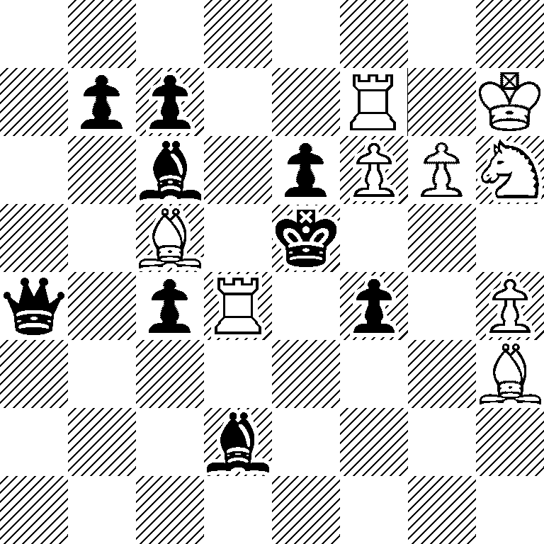 8/1pp2R1K/2b1pPPN/2B1k3/q1pR1p1P/7B/3b4/8