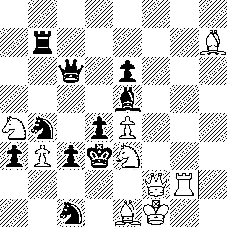 8/1r5B/2q1p3/4b3/Nn1pP3/pPpkN3/5QR1/2n1BK2