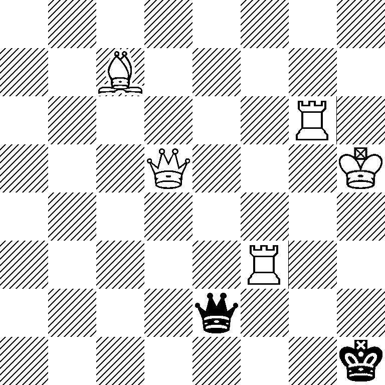 8/2B5/6R1/3Q3K/8/5R2/4q3/7k