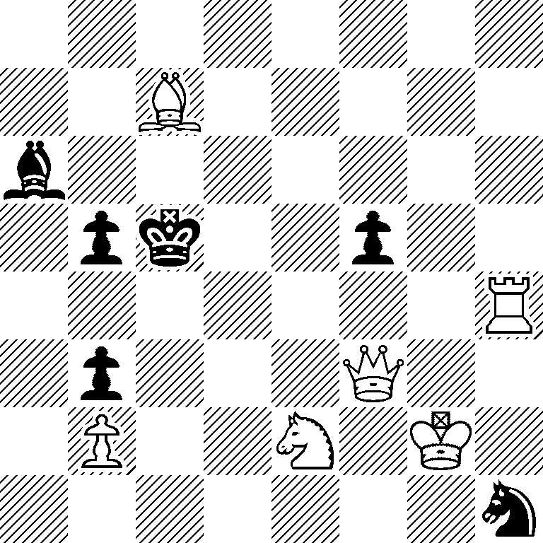 8/2B5/b7/1pk2p2/7R/1p3Q2/1P2N1K1/7n
