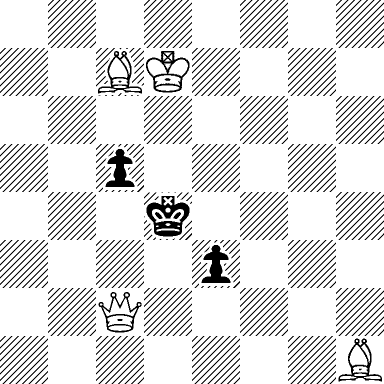 8/2BK4/8/2p5/3k4/4p3/2Q5/7B