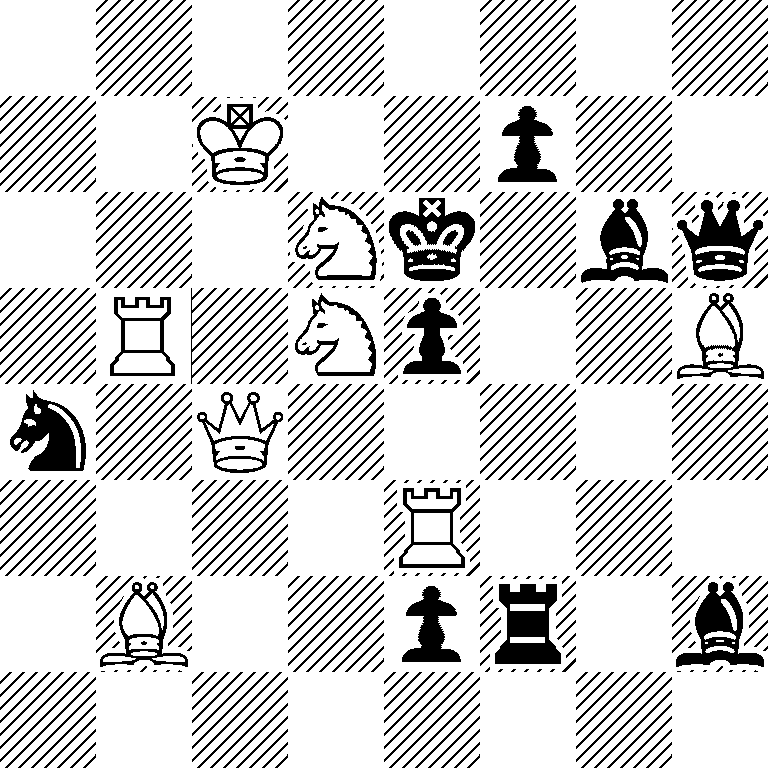 8/2K2p2/3Nk1bq/1R1Np2B/n1Q5/4R3/1B2pr1b/8