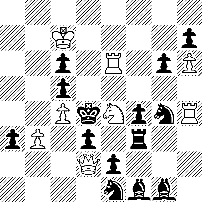 8/2K4p/2p1R1pP/2p5/2PkNpnR/pP1p1r2/3Qp3/4nbb1
