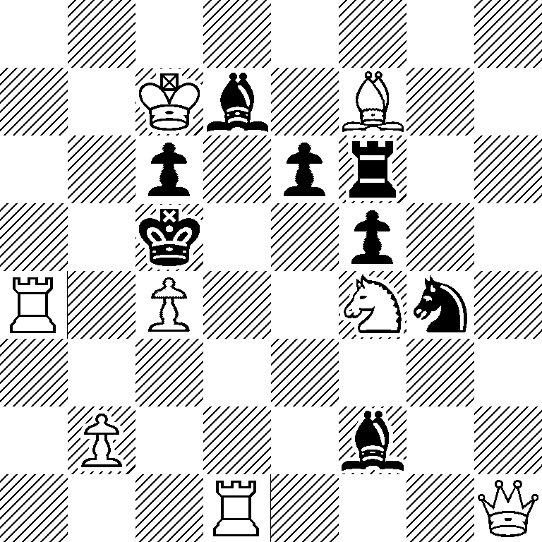 8/2Kb1B2/2p1pr2/2k2p2/R1P2Nn1/8/1P3b2/3R3Q