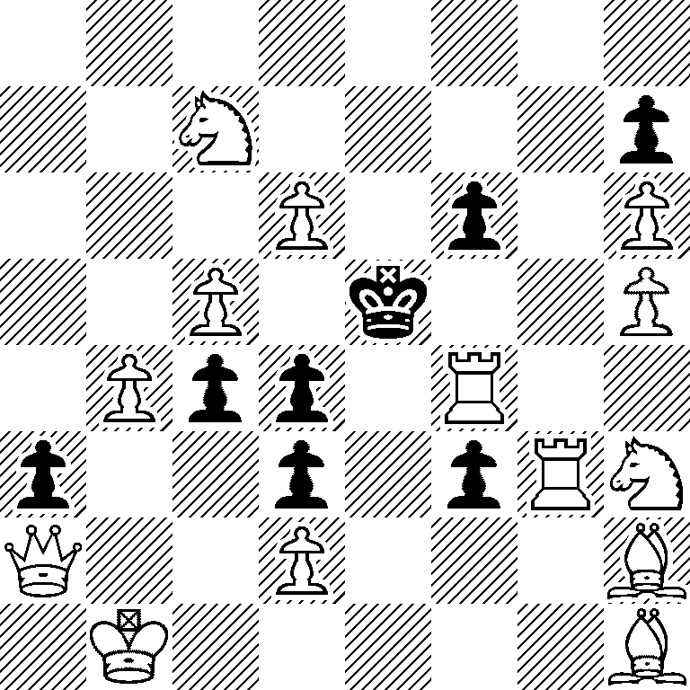 8/2N4p/3P1p1P/2P1k2P/1Ppp1R2/p2p1pRN/Q2P3B/1K5B