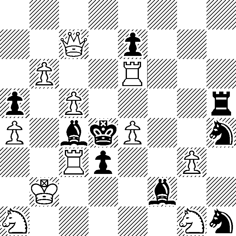 8/2Q1p3/1P2R3/p1P4r/P1bkP2n/2Rp2P1/1K3b2/N5Nn