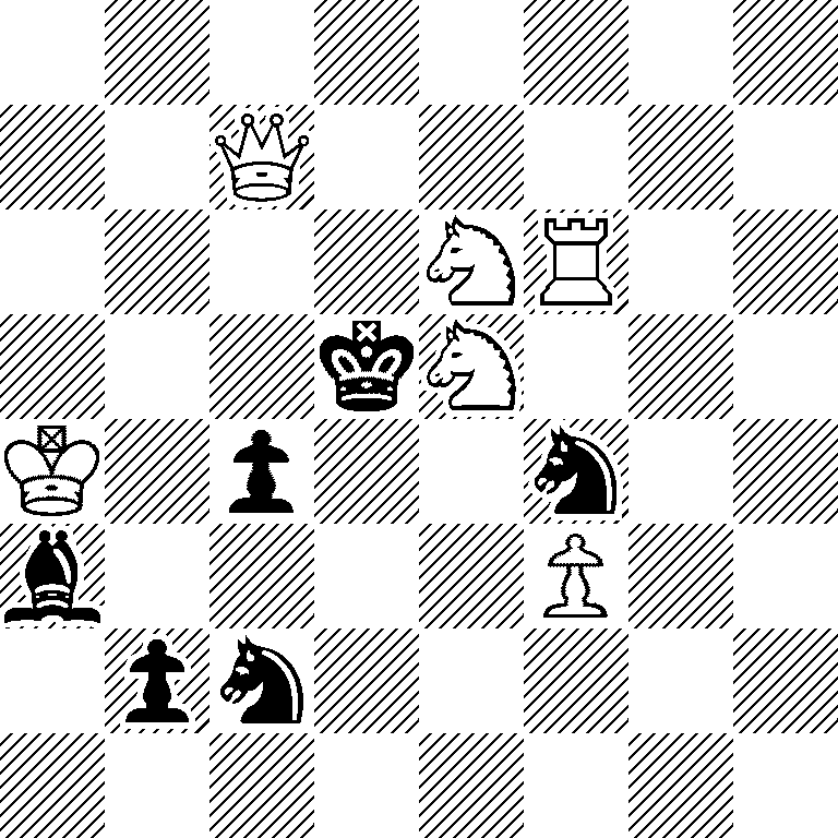8/2Q5/4NR2/3kN3/K1p2n2/b4P2/1pn5/8
