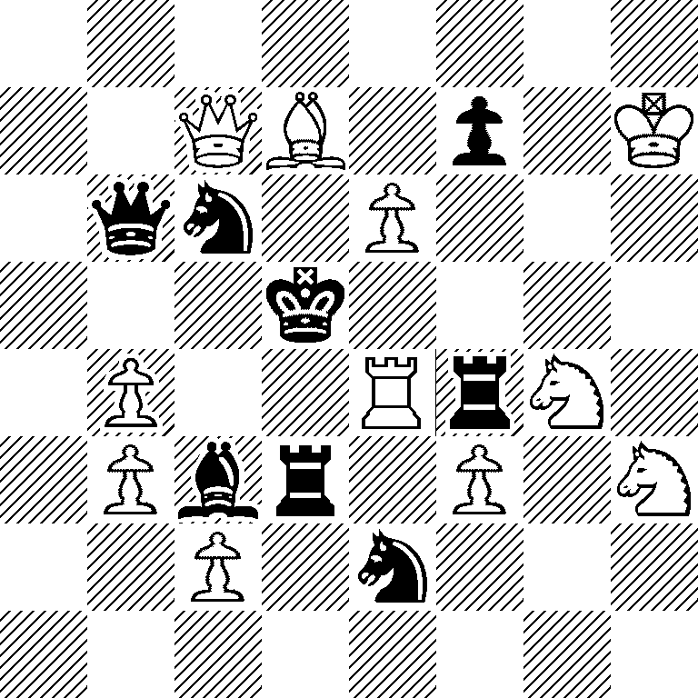 8/2QB1p1K/1qn1P3/3k4/1P2RrN1/1Pbr1P1N/2P1n3/8