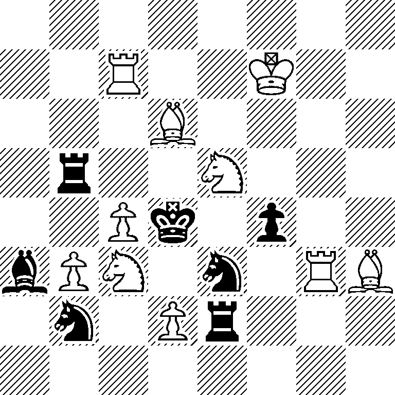 8/2R2K2/3B4/1r2N3/2Pk1p2/bPN1n1RB/1n1Pr3/8