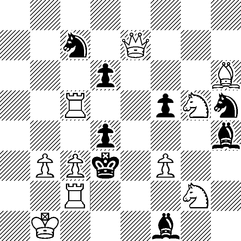 8/2n1Q3/3p3B/2R2pNn/3p3b/1PPk1P2/2R3N1/1K3b2