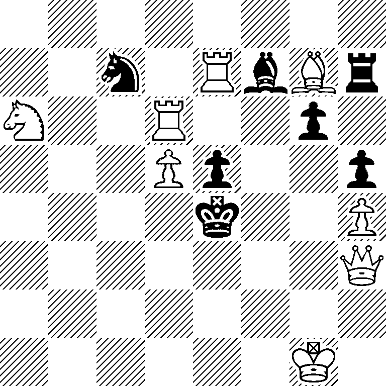 8/2n1RbBr/N2R2p1/3Pp2p/4k2P/7Q/8/6K1