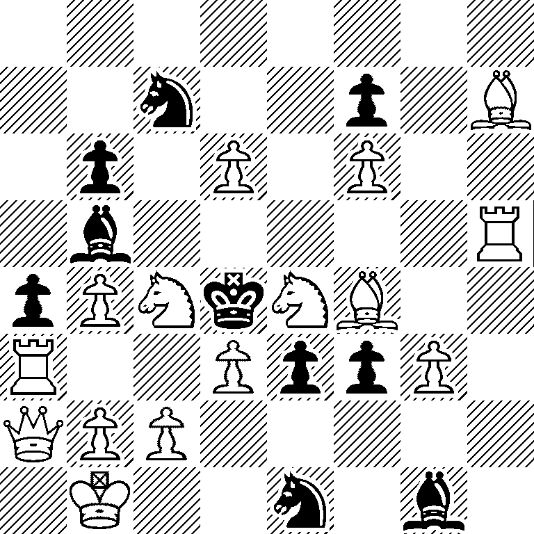 8/2n2p1B/1p1P1P2/1b5R/pPNkNB2/R2PppP1/QPP5/1K2n1b1