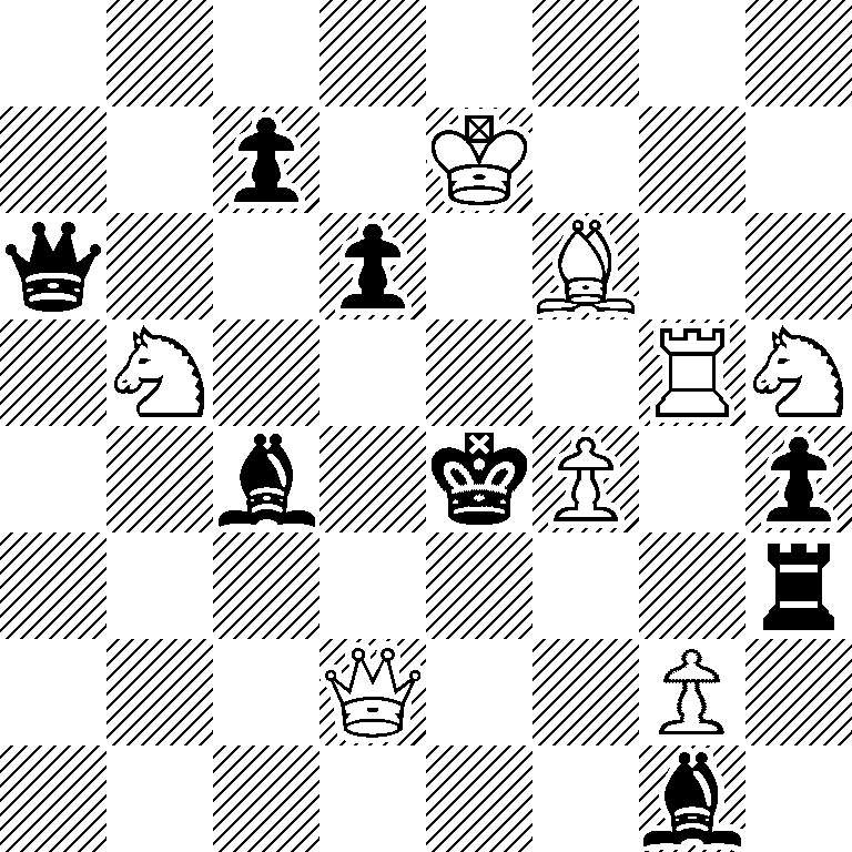 8/2p1K3/q2p1B2/1N4RN/2b1kP1p/7r/3Q2P1/6b1