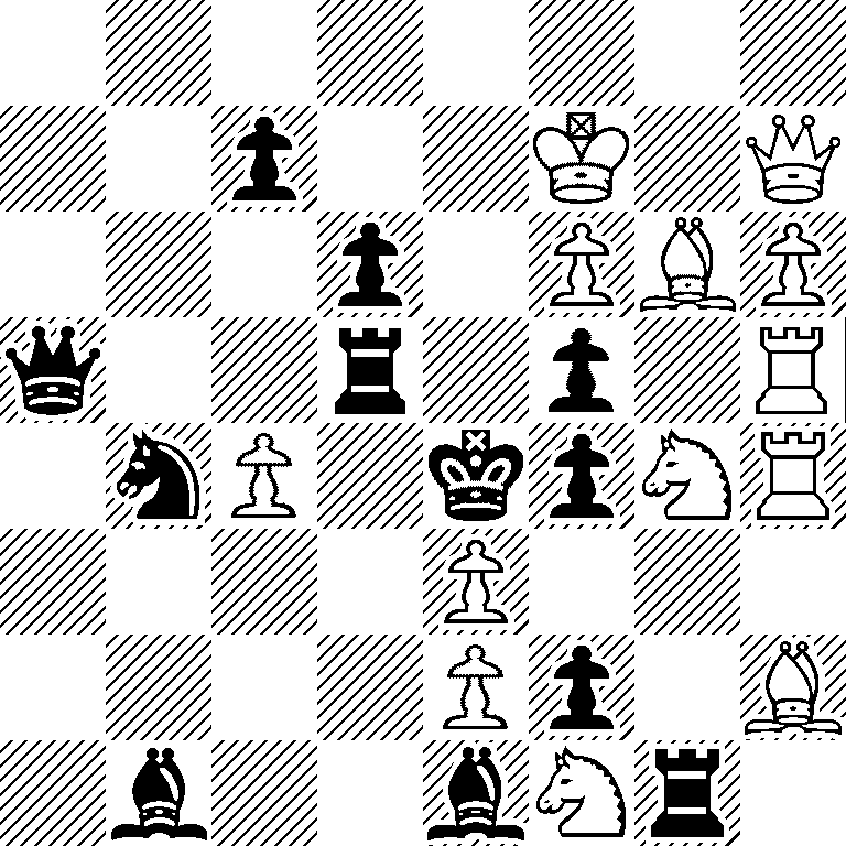 8/2p2K1Q/3p1PBP/q2r1p1R/1nP1kpNR/4P3/4Pp1B/1b2bNr1