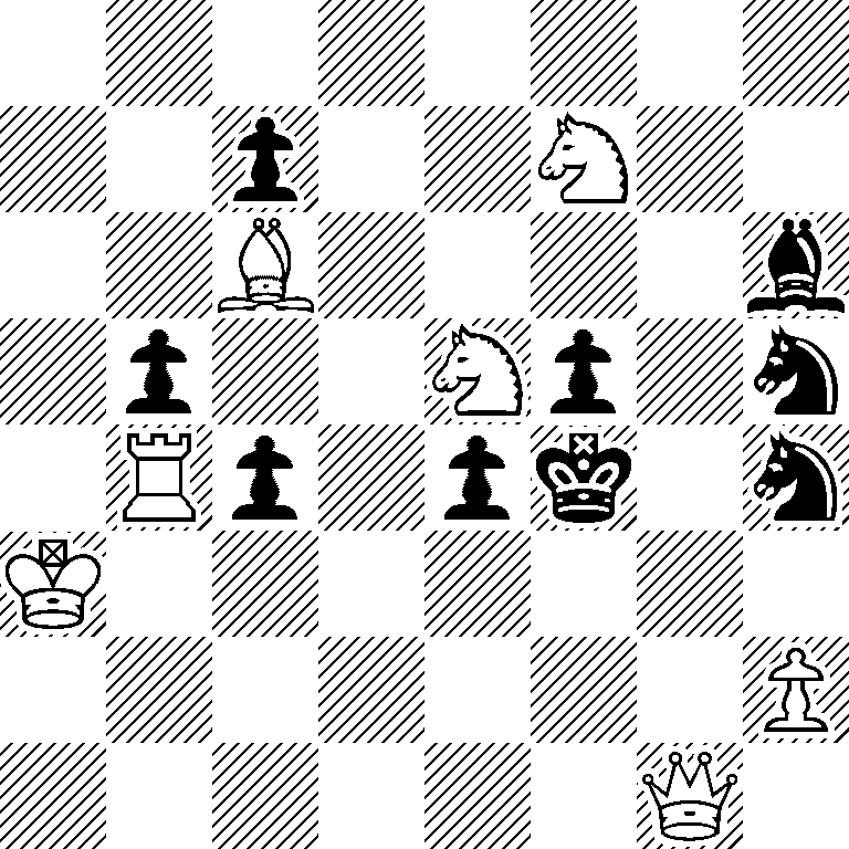 8/2p2N2/2B4b/1p2Np1n/1Rp1pk1n/K7/7P/6Q1