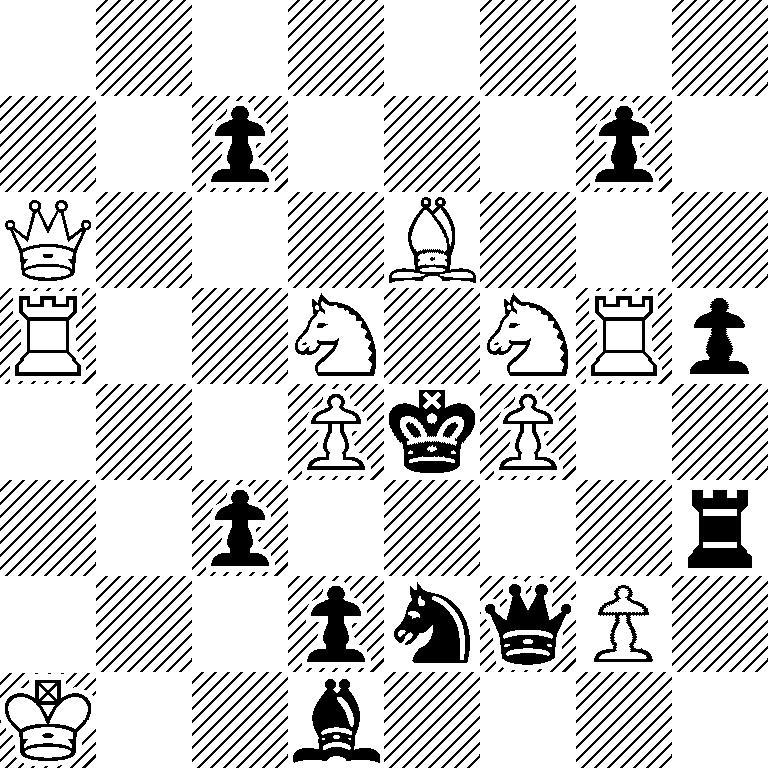 8/2p3p1/Q3B3/R2N1NRp/3PkP2/2p4r/3pnqP1/K2b4