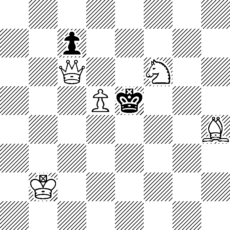 8/2p5/2Q2N2/3Pk3/7B/8/1K6/8