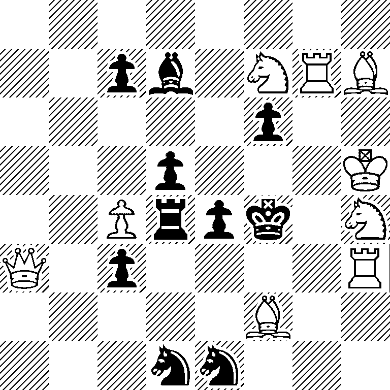 8/2pb1NRB/5p2/3p3K/2Prpk1N/Q1p4R/5B2/3nn3