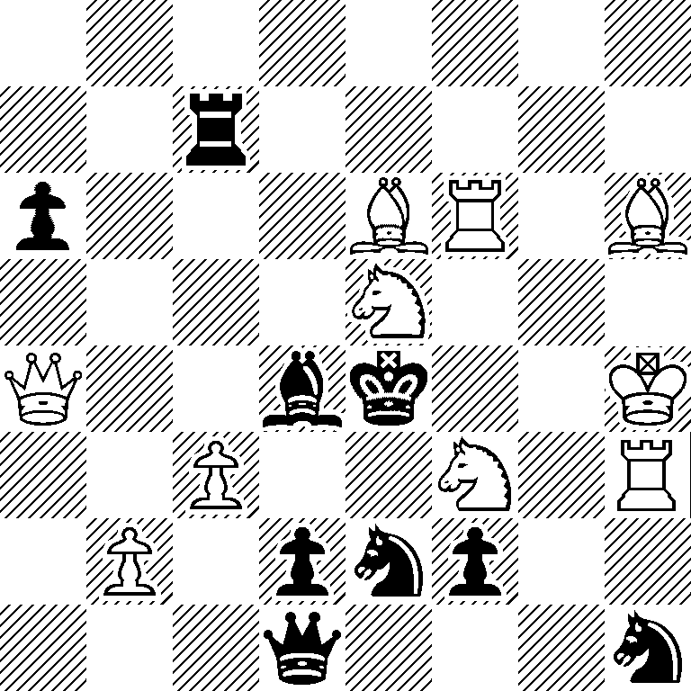 8/2r5/p3BR1B/4N3/Q2bk2K/2P2N1R/1P1pnp2/3q3n