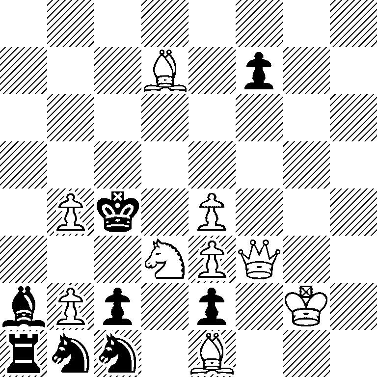 8/3B1p2/8/8/1Pk1P3/3NPQ2/bPp1p1K1/rnn1B3