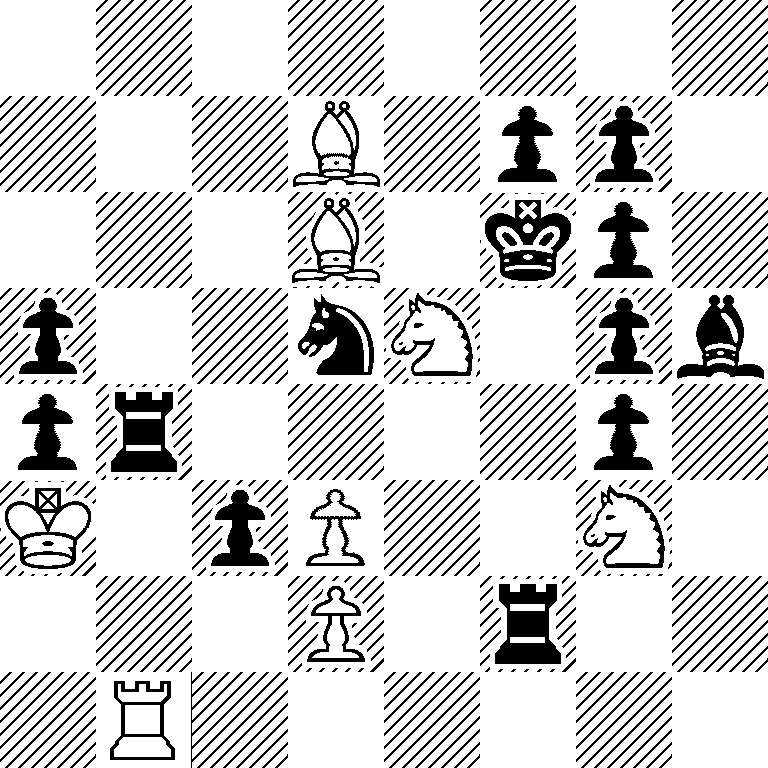 8/3B1pp1/3B1kp1/p2nN1pb/pr4p1/K1pP2N1/3P1r2/1R6