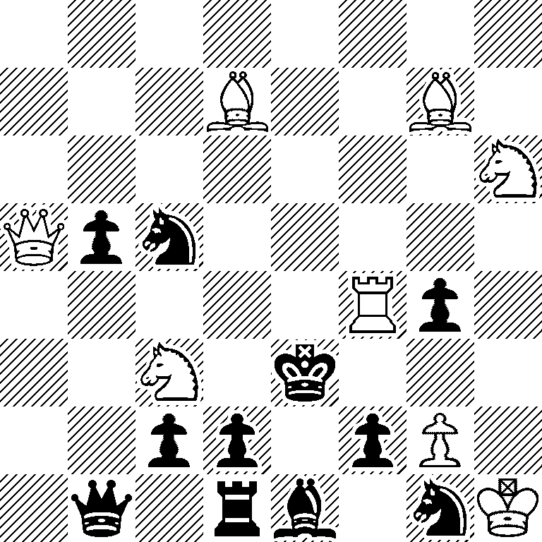 8/3B2B1/7N/Qpn5/5Rp1/2N1k3/2pp1pP1/1q1rb1nK