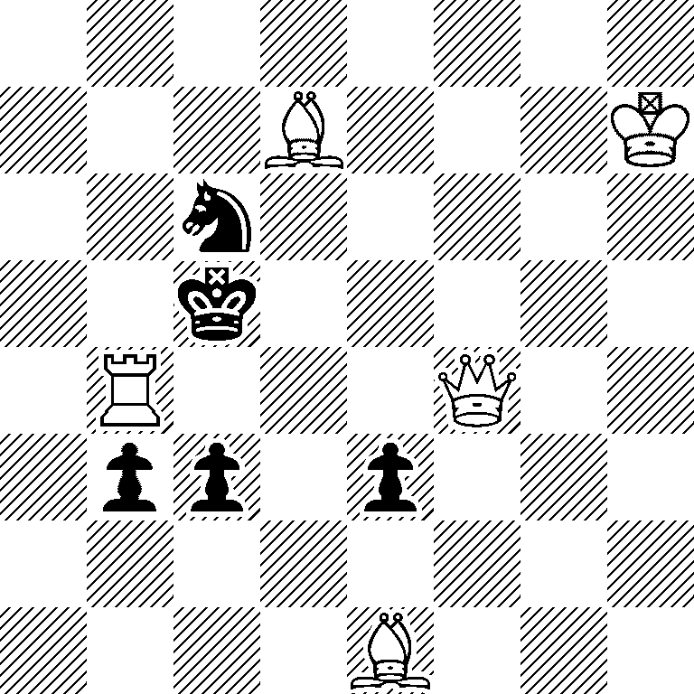 8/3B3K/2n5/2k5/1R3Q2/1pp1p3/8/4B3