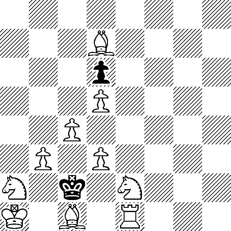 8/3B4/3p4/3P4/2P5/1P1P4/N1k1N3/K1B1R3