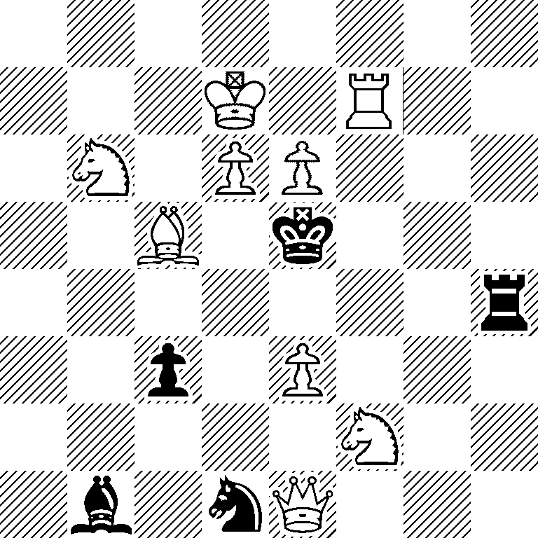 8/3K1R2/1N1PP3/2B1k3/7r/2p1P3/5N2/1b1nQ3