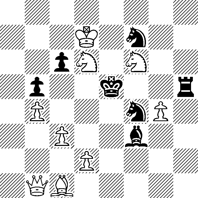 8/3K1n2/2pN1N2/1p2k2r/1P3nP1/2P2b2/3P4/1QB5