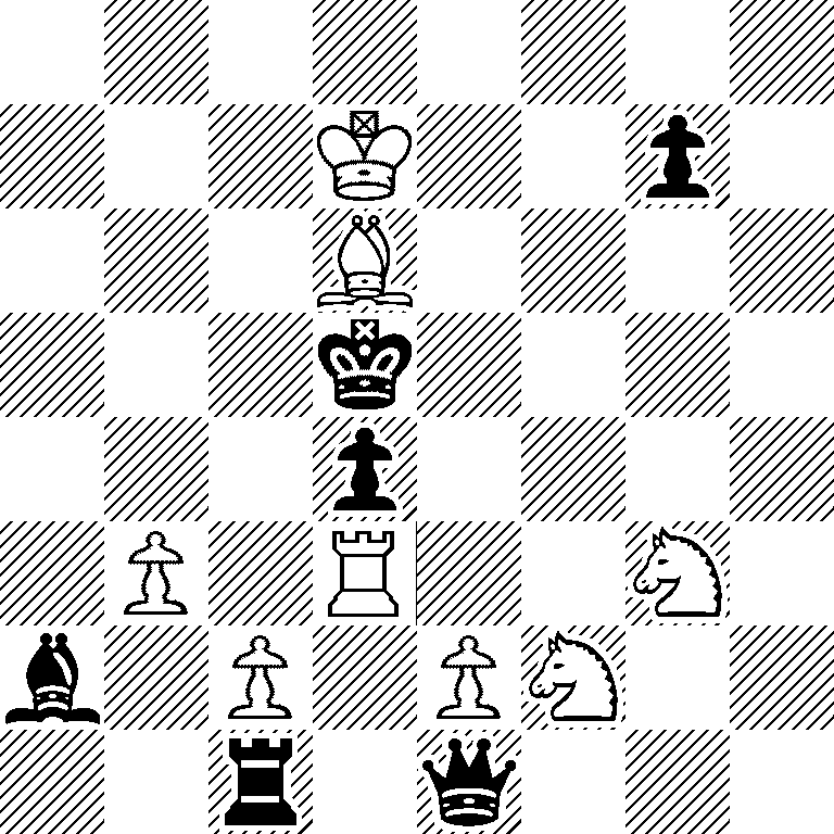 8/3K2p1/3B4/3k4/3p4/1P1R2N1/b1P1PN2/2r1q3