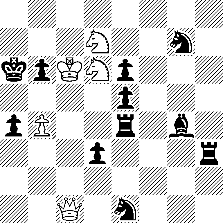 8/3N2n1/kpKNp3/4p3/pP2r1b1/3p3r/8/2Q1n3