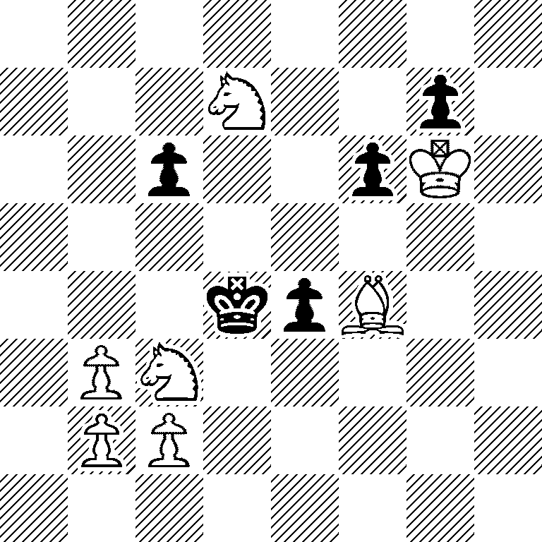 8/3N2p1/2p2pK1/8/3kpB2/1PN5/1PP5/8