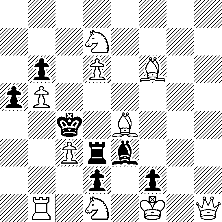 8/3N4/1p1P1B2/pP6/2k1B3/2Prb3/3p1p2/1R1N1K1Q