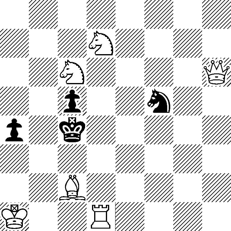 8/3N4/2N4Q/2p2n2/p1k5/8/2B5/K2R4