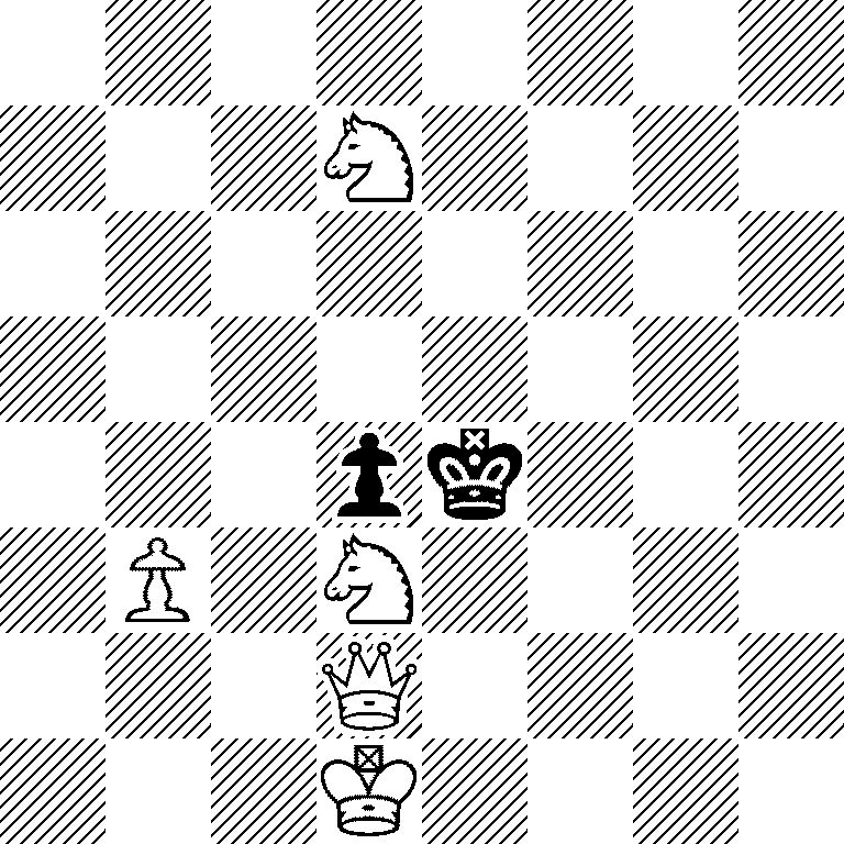 8/3N4/8/8/3pk3/1P1N4/3Q4/3K4