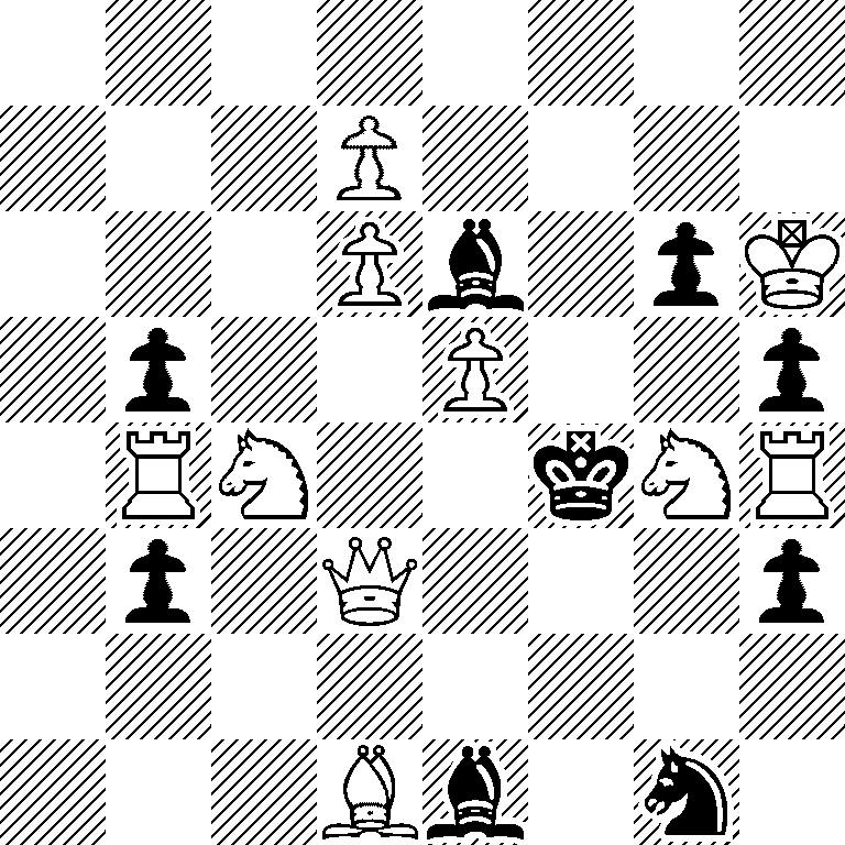 8/3P4/3Pb1pK/1p2P2p/1RN2kNR/1p1Q3p/8/3Bb1n1