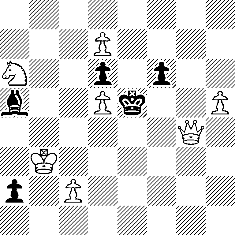 8/3P4/N2p1p2/b2Pk2P/6Q1/1K6/p1P5/8