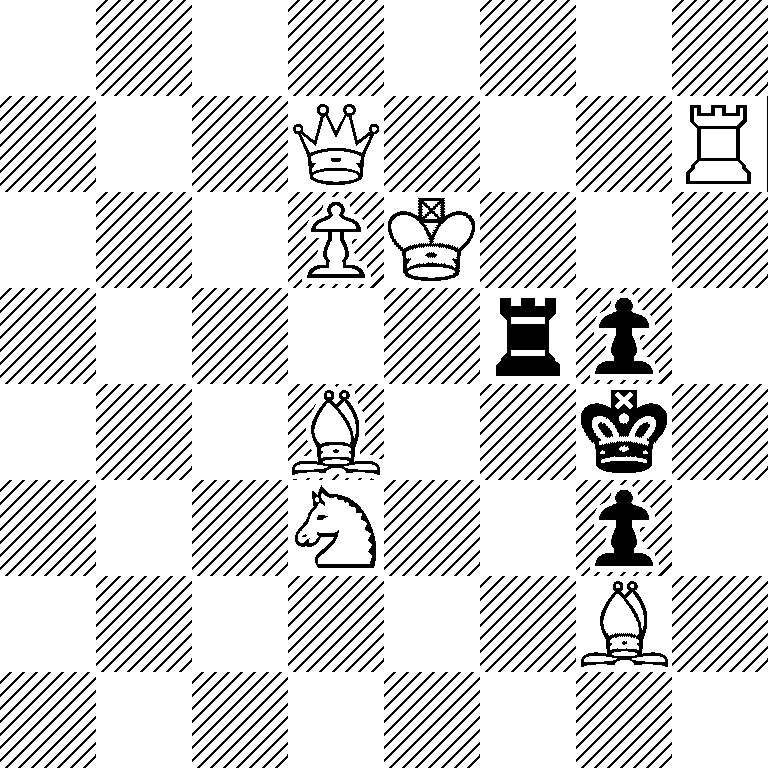 8/3Q3R/3PK3/5rp1/3B2k1/3N2p1/6B1/8