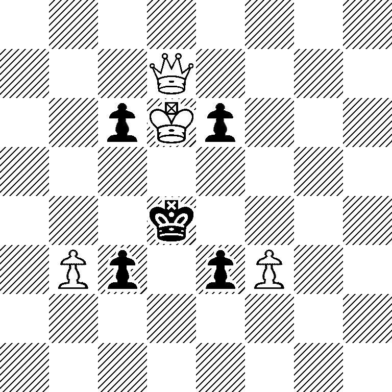 8/3Q4/2pKp3/8/3k4/1Pp1pP2/8/8