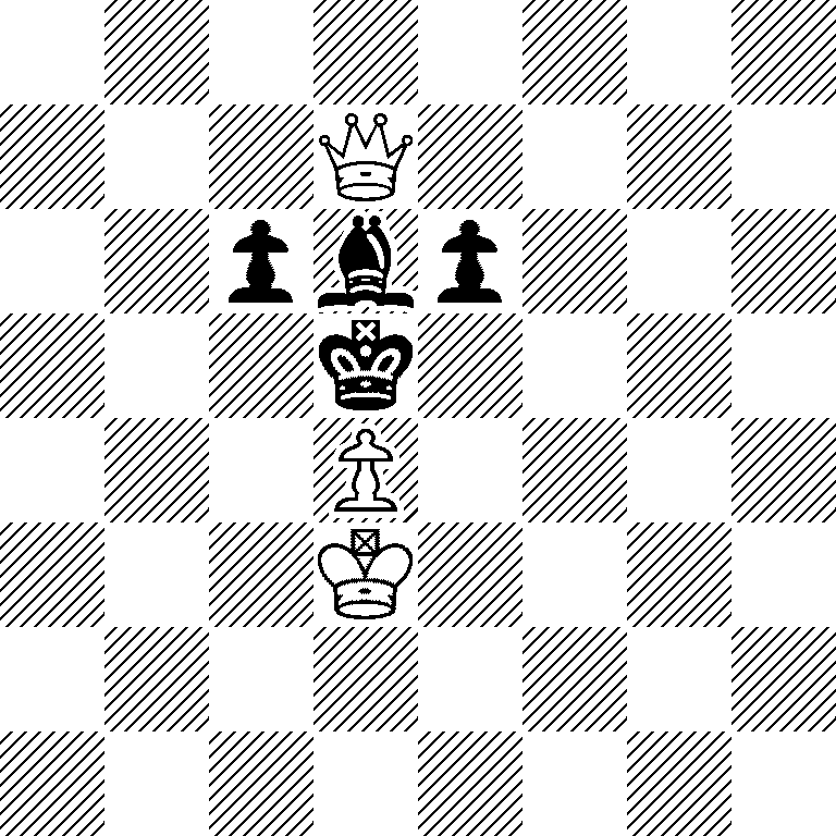 8/3Q4/2pbp3/3k4/3P4/3K4/8/8