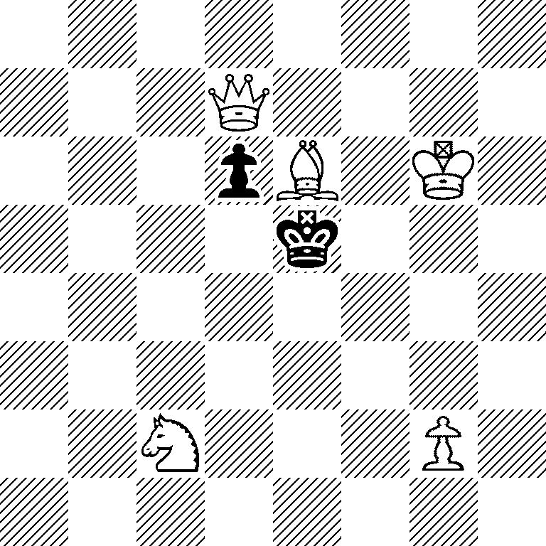 8/3Q4/3pB1K1/4k3/8/8/2N3P1/8