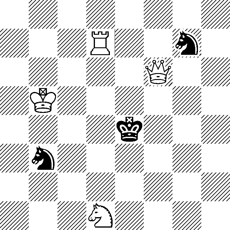 8/3R2n1/5Q2/1K6/4k3/1n6/8/3N4