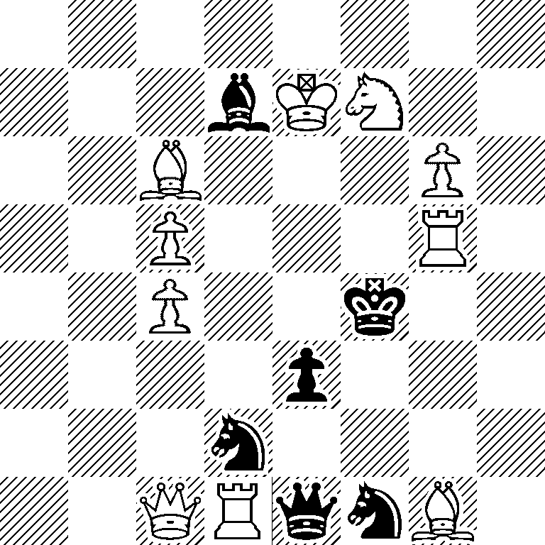 8/3bKN2/2B3P1/2P3R1/2P2k2/4p3/3n4/2QRqnB1