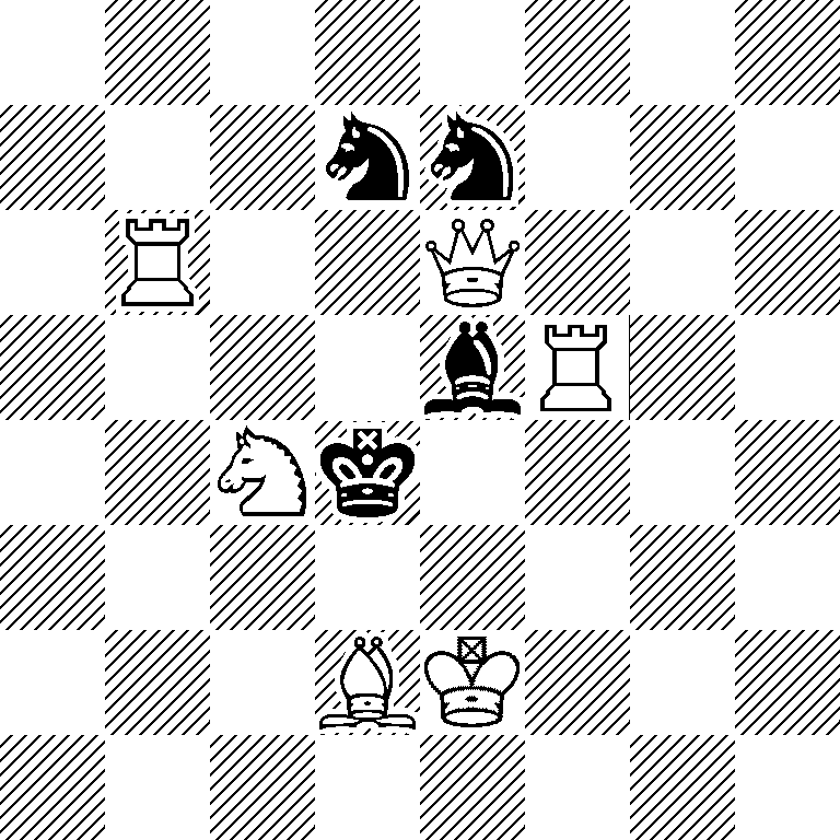 8/3nn3/1R2Q3/4bR2/2Nk4/8/3BK3/8