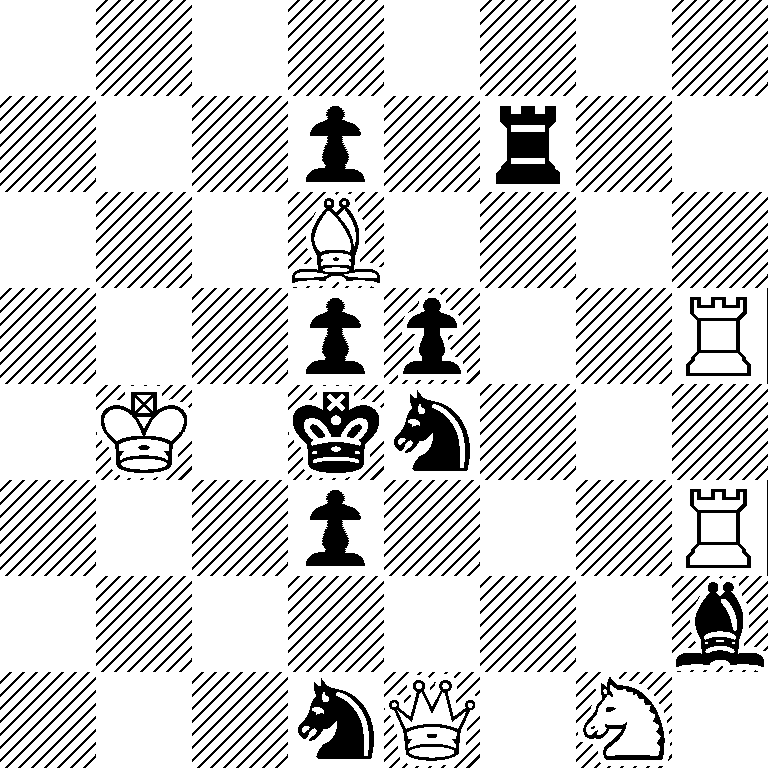 8/3p1r2/3B4/3pp2R/1K1kn3/3p3R/7b/3nQ1N1