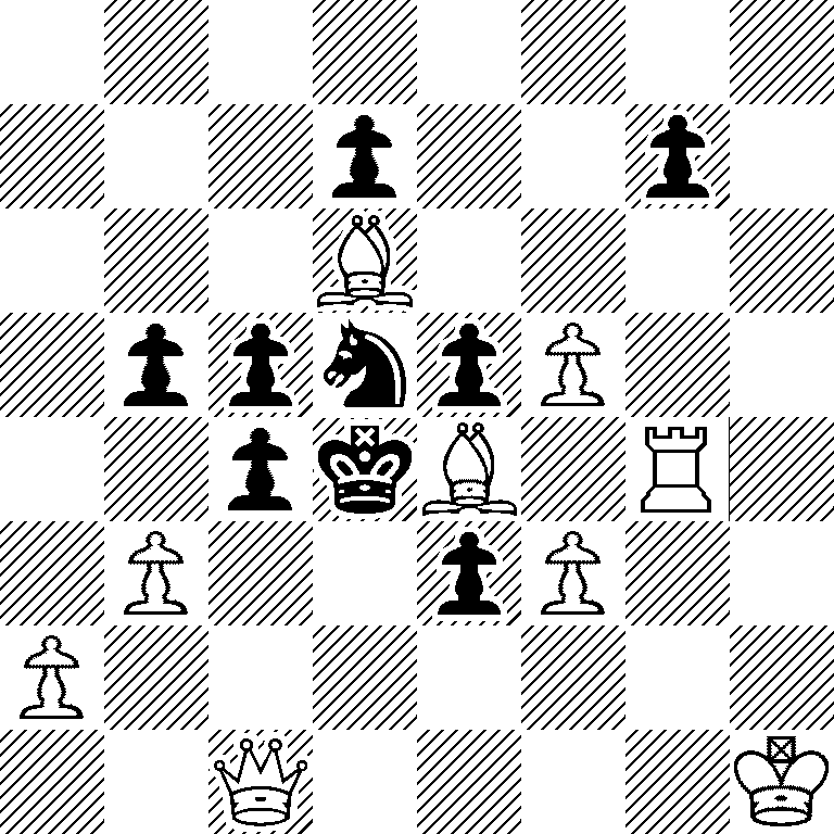 8/3p2p1/3B4/1ppnpP2/2pkB1R1/1P2pP2/P7/2Q4K