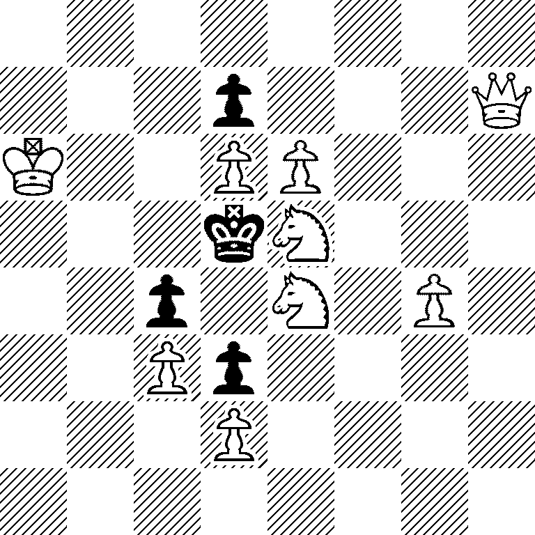 8/3p3Q/K2PP3/3kN3/2p1N1P1/2Pp4/3P4/8