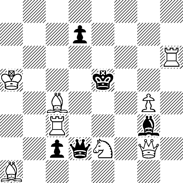 8/3p4/7R/K3k3/2B3P1/2R3b1/2pqN1Q1/B7