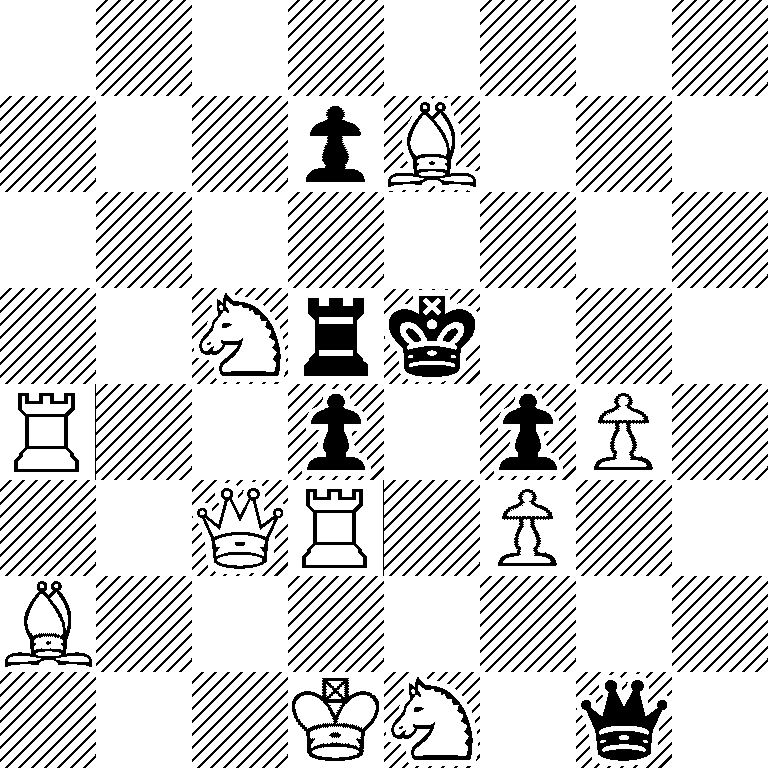 8/3pB3/8/2Nrk3/R2p1pP1/2QR1P2/B7/3KN1q1